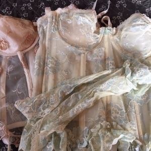 Two bustiers one w/fingerless gloves